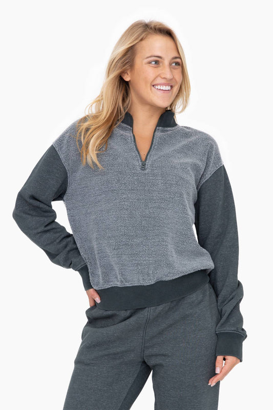 Vintage Fleece Half Zip Pullover Mono B