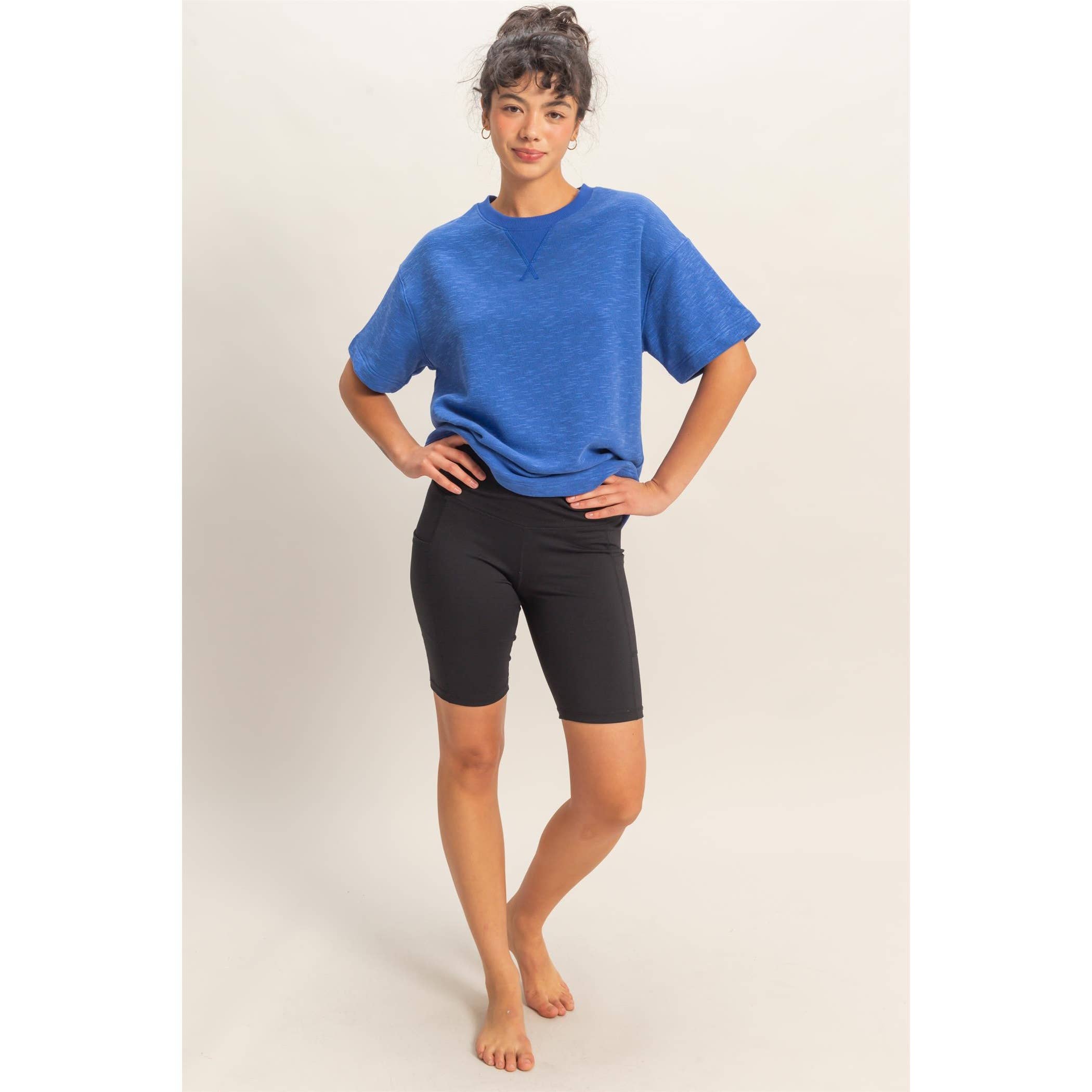 Crew Neck Short Sleeve Top