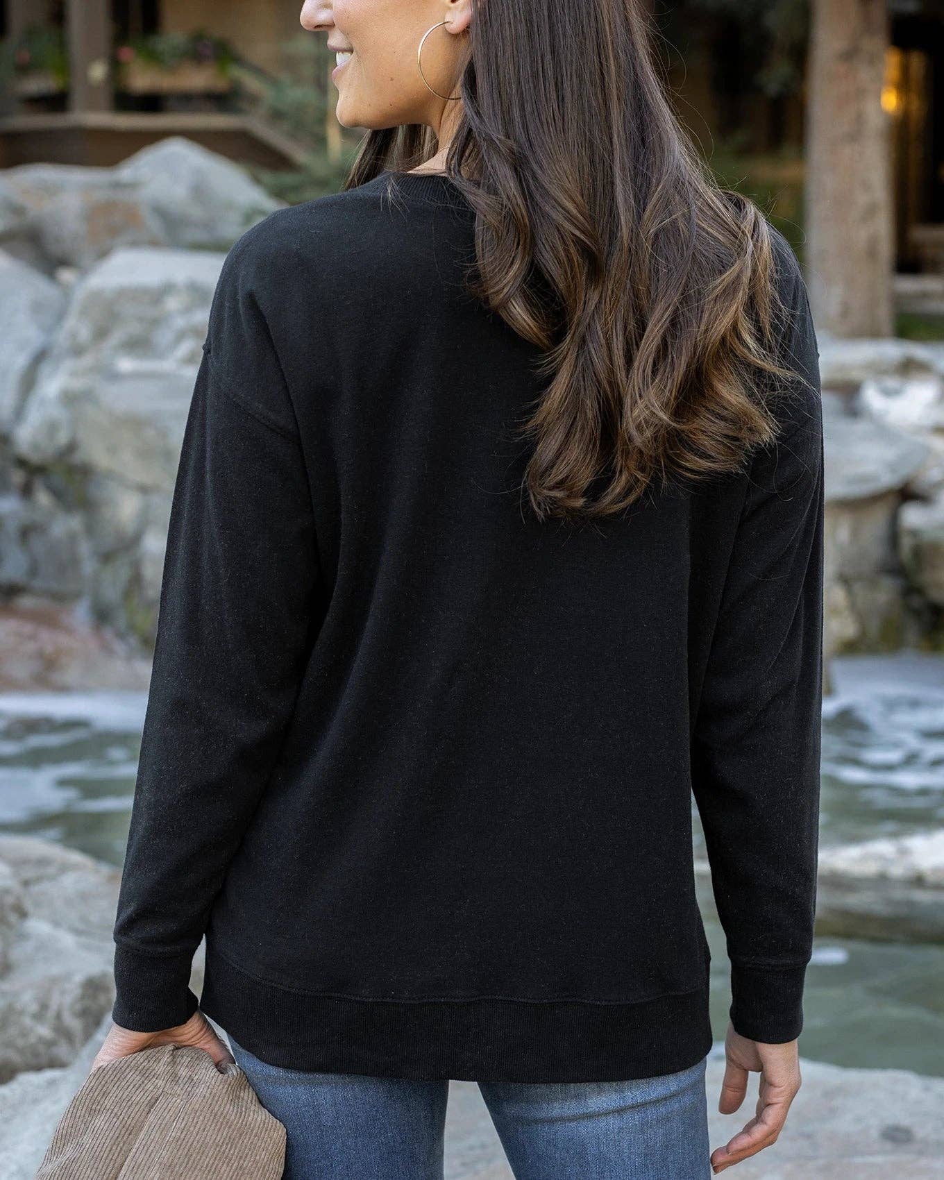 Original Essentials Long Sleeve Tee in Black Fall-Winter Grace and Lace