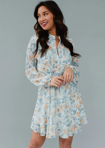 White Floral Dress Fall-Winter Panache Apparel Co.