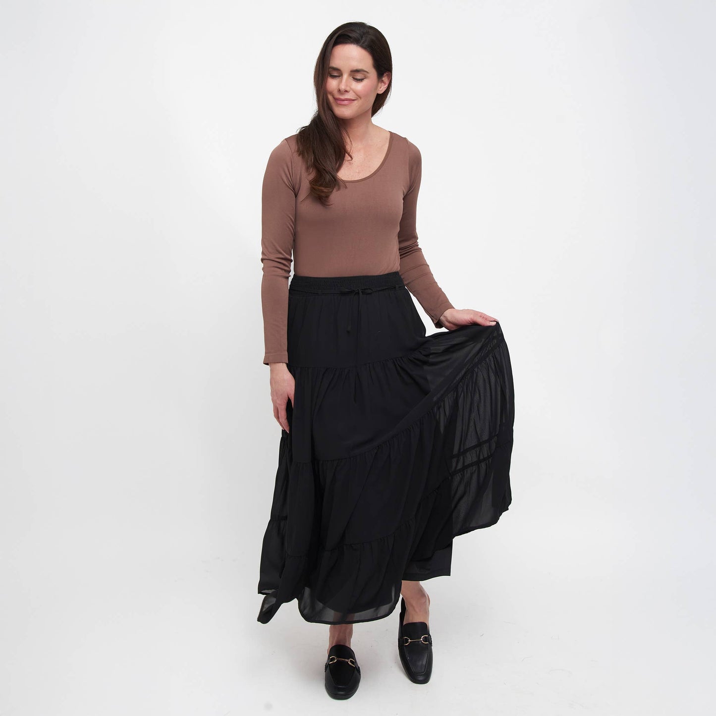 Elsie & Zoey - Hazel Georgette Tiered Maxi Skirt