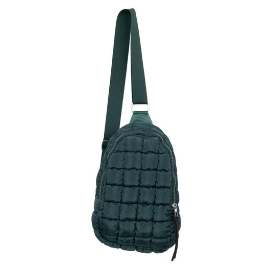 Forest Green Quilted Sling Bag Fall-Winter Katydid