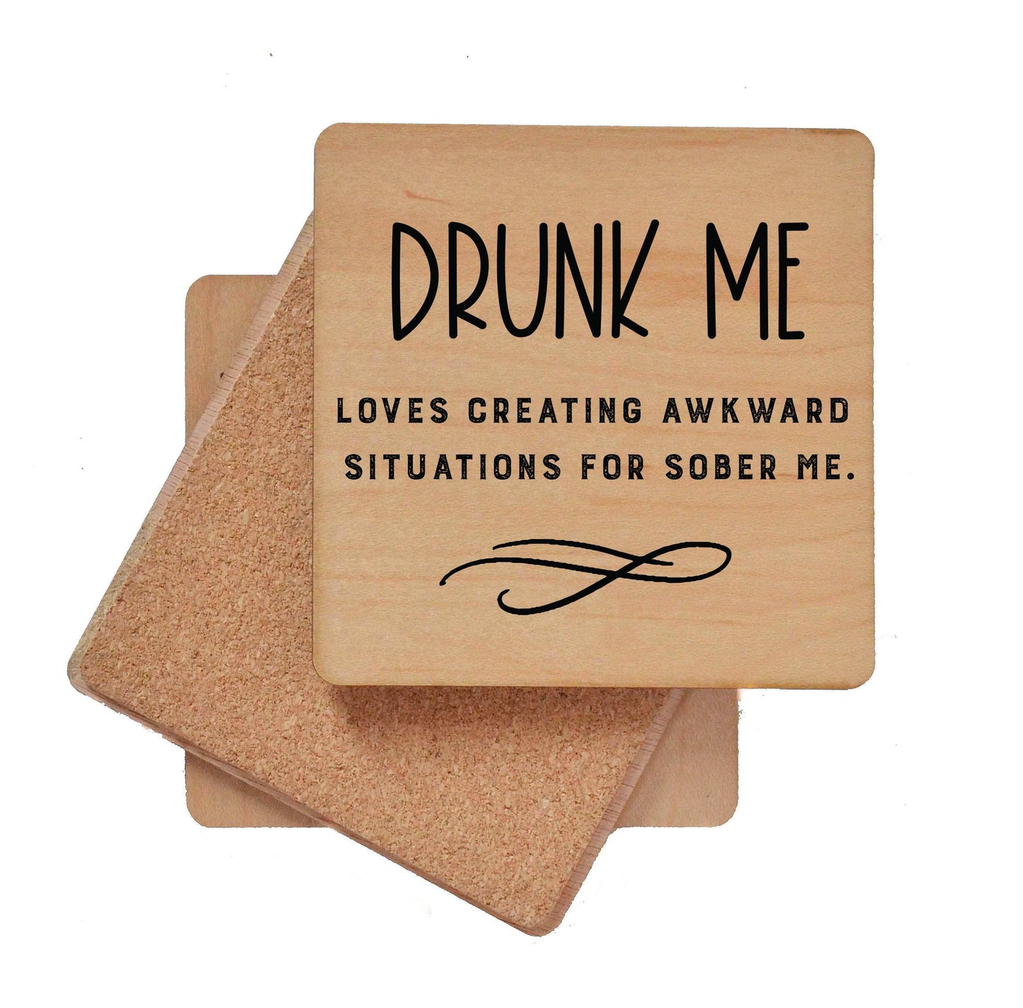 Drunk Me Loves Creating Wood Coaster Gifts Driftless Studios