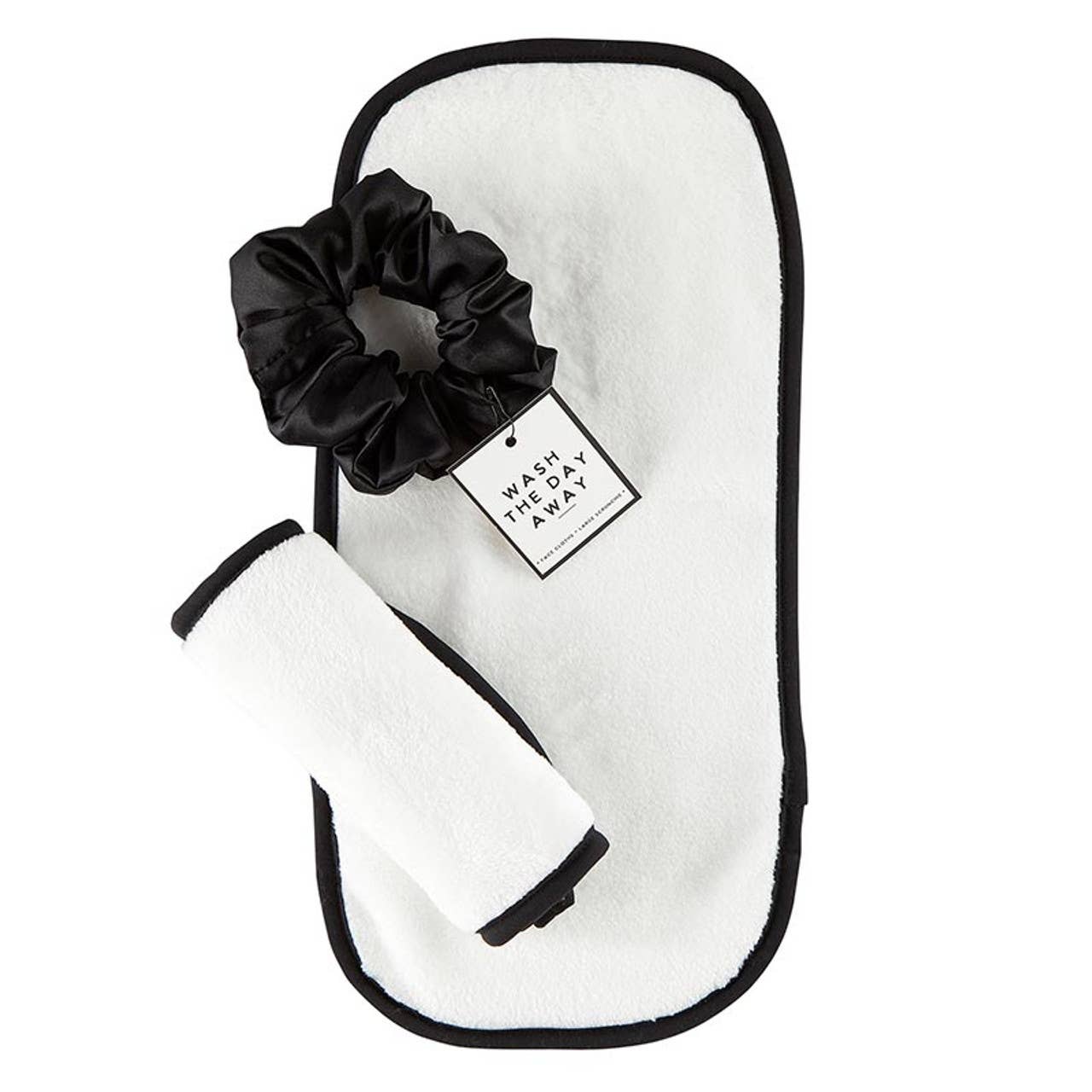 Plush Face Cloth - White with Black Trim Core Bella Sleep + Spa