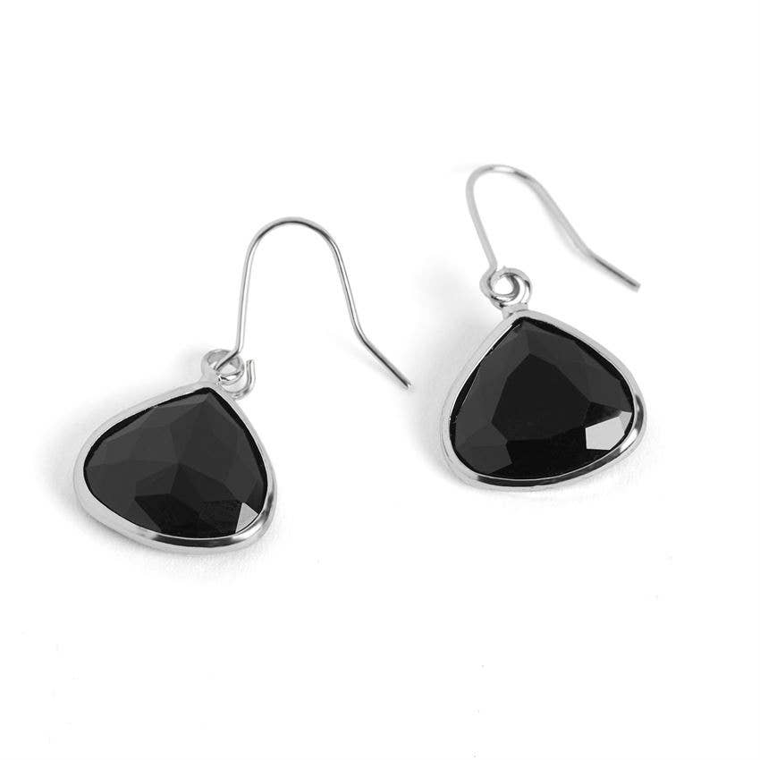 Dew Drop Earrings - Black/Silver Whispers