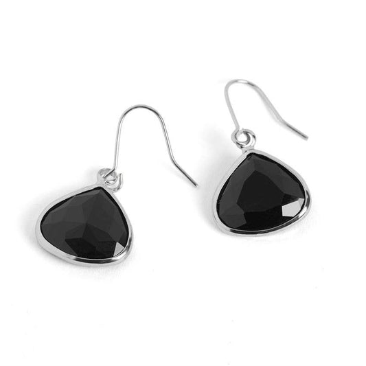 Dew Drop Earrings - Black/Silver Whispers