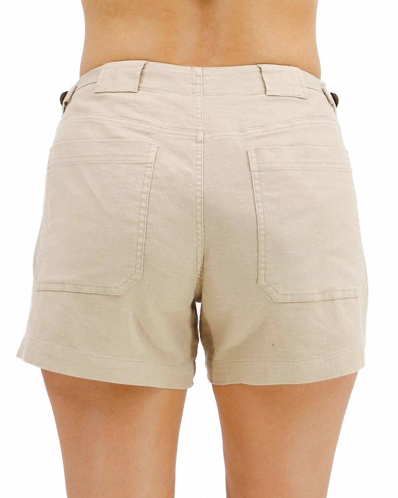 Linen Shorts in Khaki