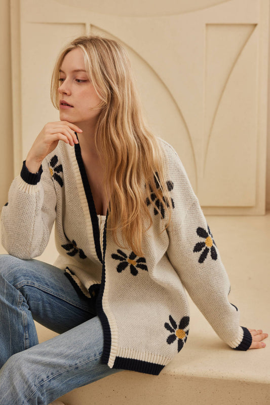 Embroidered Floral Cardigan Mello.