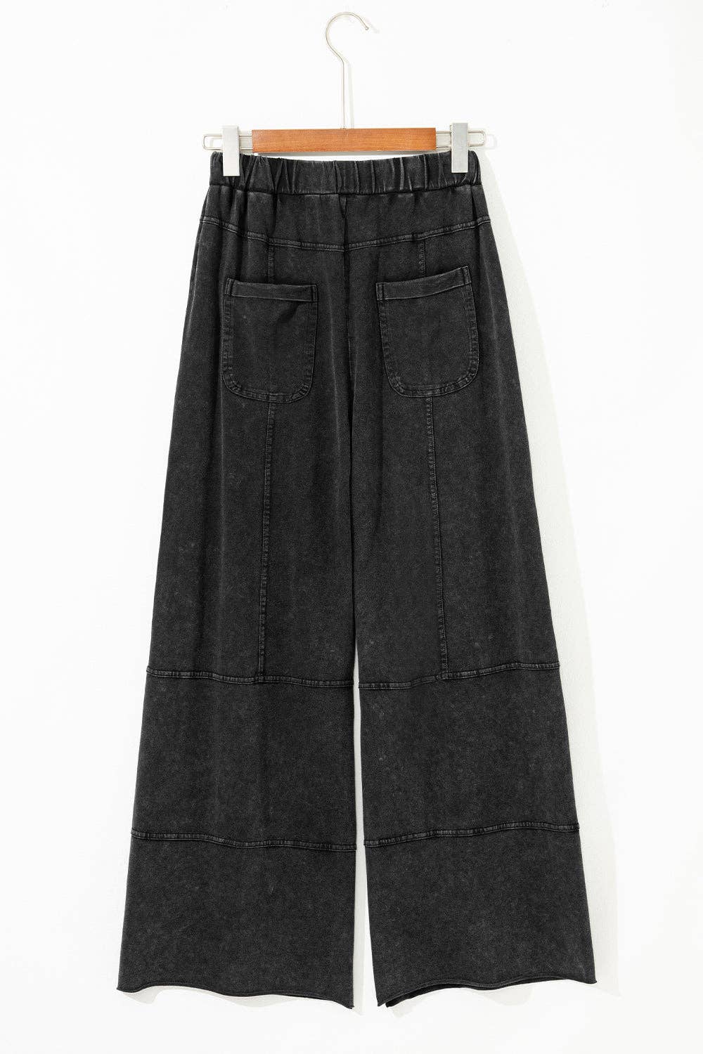 Hannah Mineral Wash Pants-Black | Cargo Pants | Wide Leg