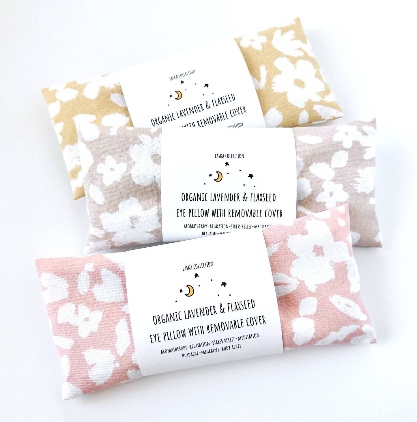 Organic Lavender Eye Pillow - Painted Flowers: Birch Core Laska Collection