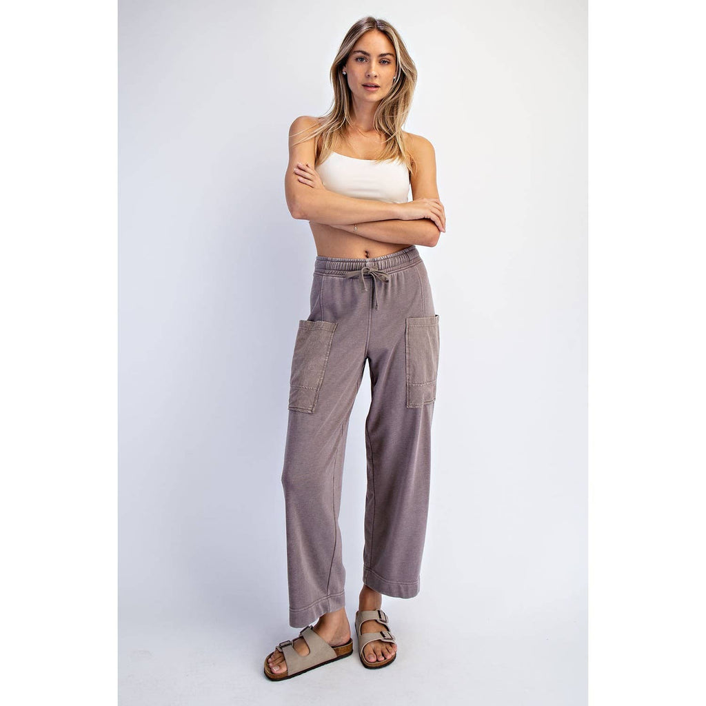 Mineral Wash French Terry Cropped Pants