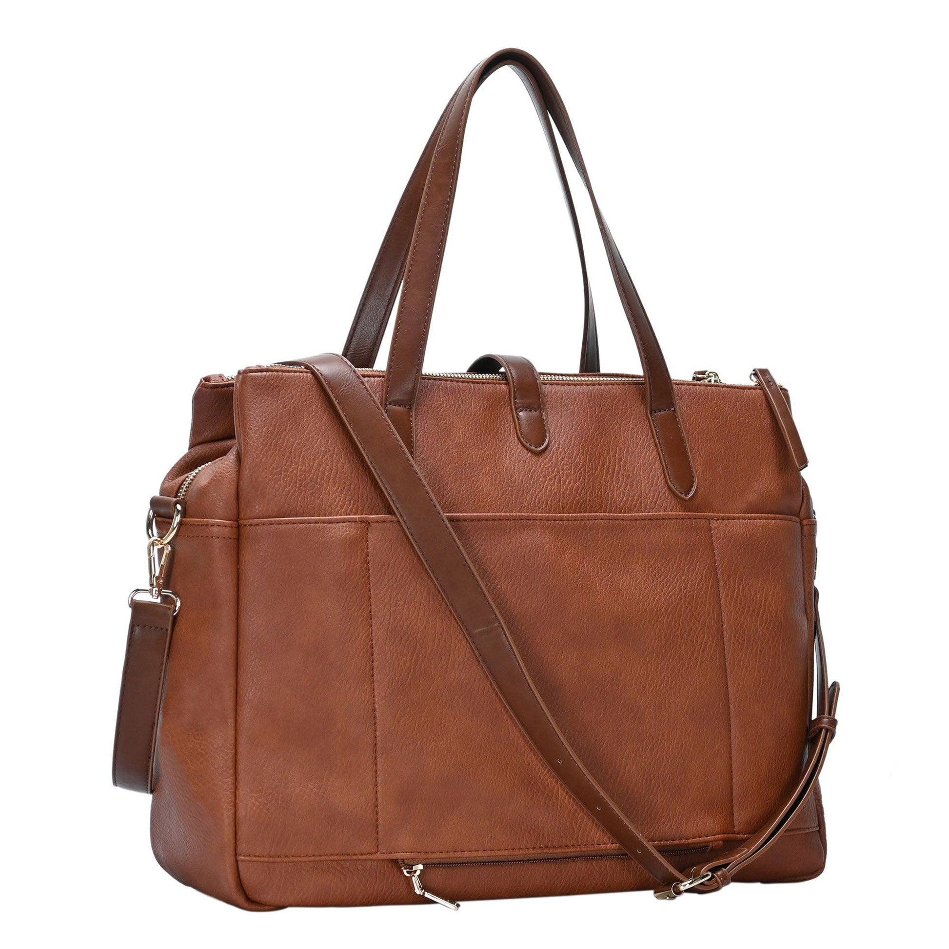 Heather Trolley & Laptop Sleeve Tote: Brown Core MMS Brands