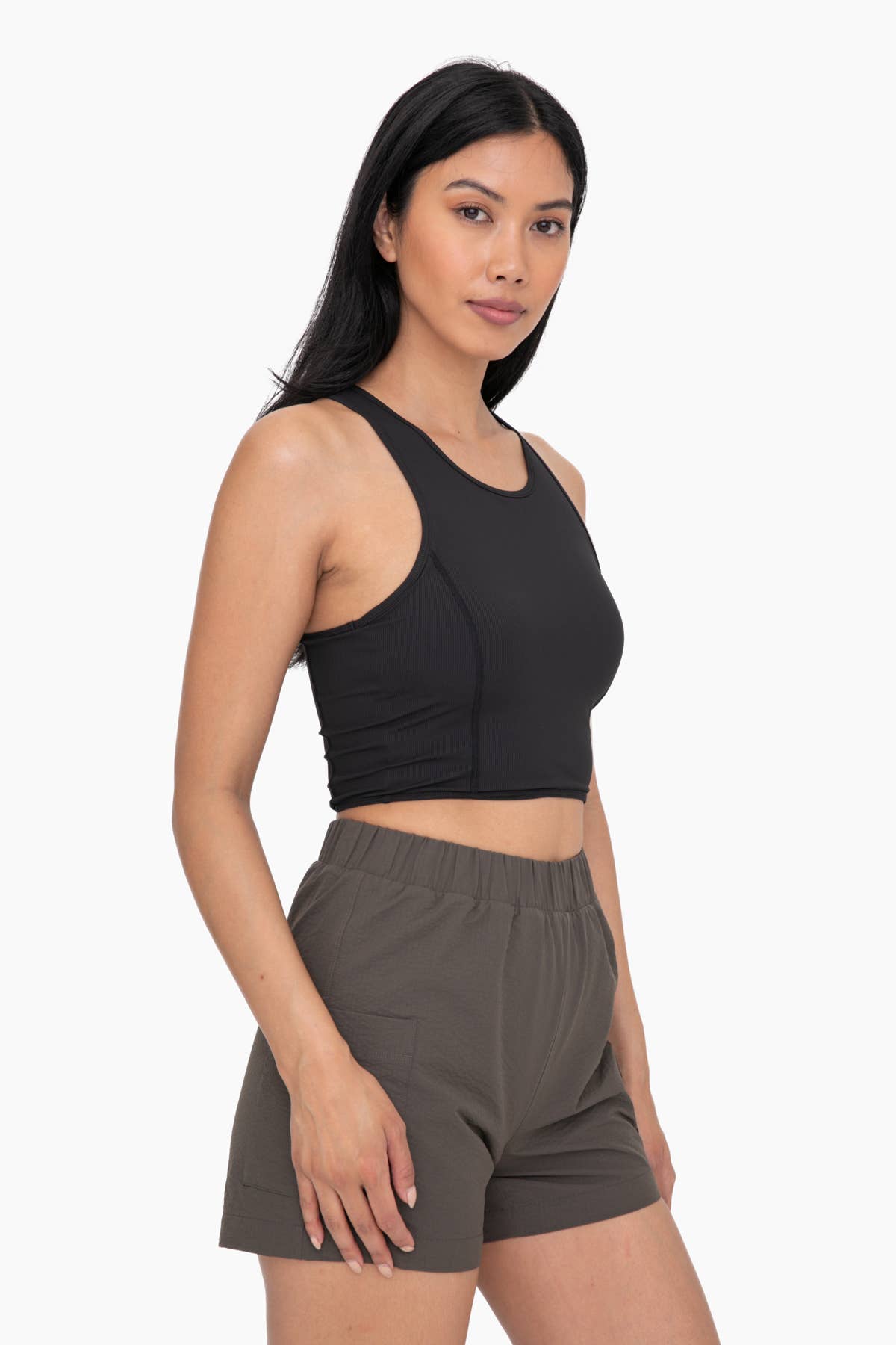 Ribbed Racerback Cropped Active Top Spring-Summer Mono B