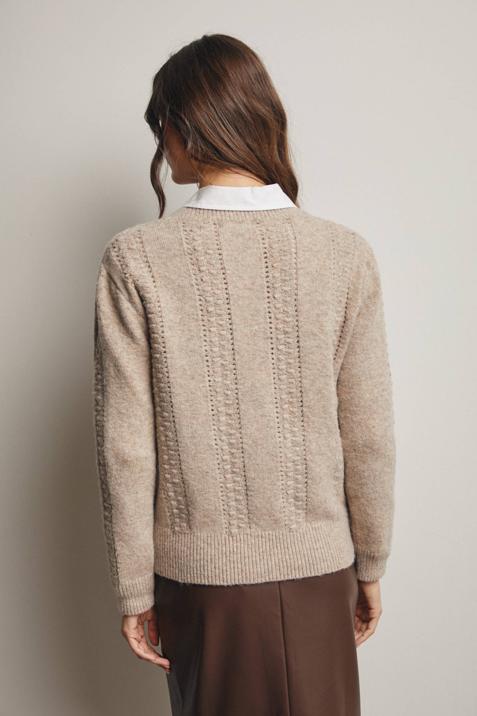 Textured Cable Stitch Pullover Sweater
