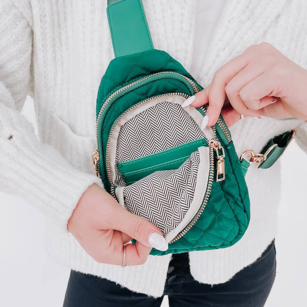 Pinelope Puffer Bum Bag: Emerald Spring-Summer Pretty Simple