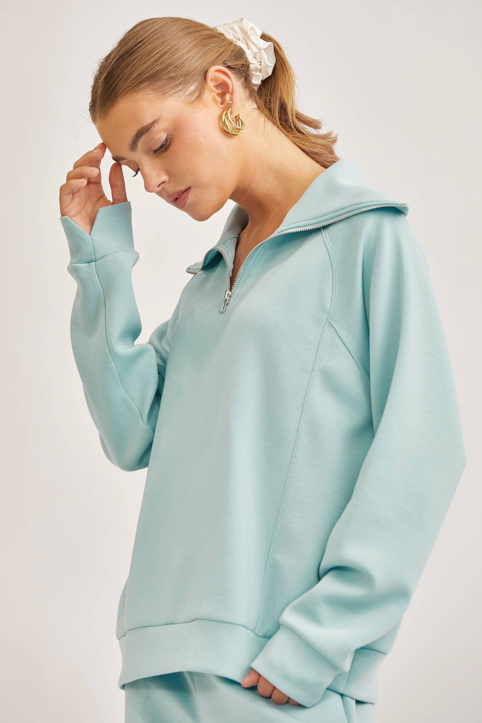 Quarter Zip Pullover MODAL TOP Dear Scarlett