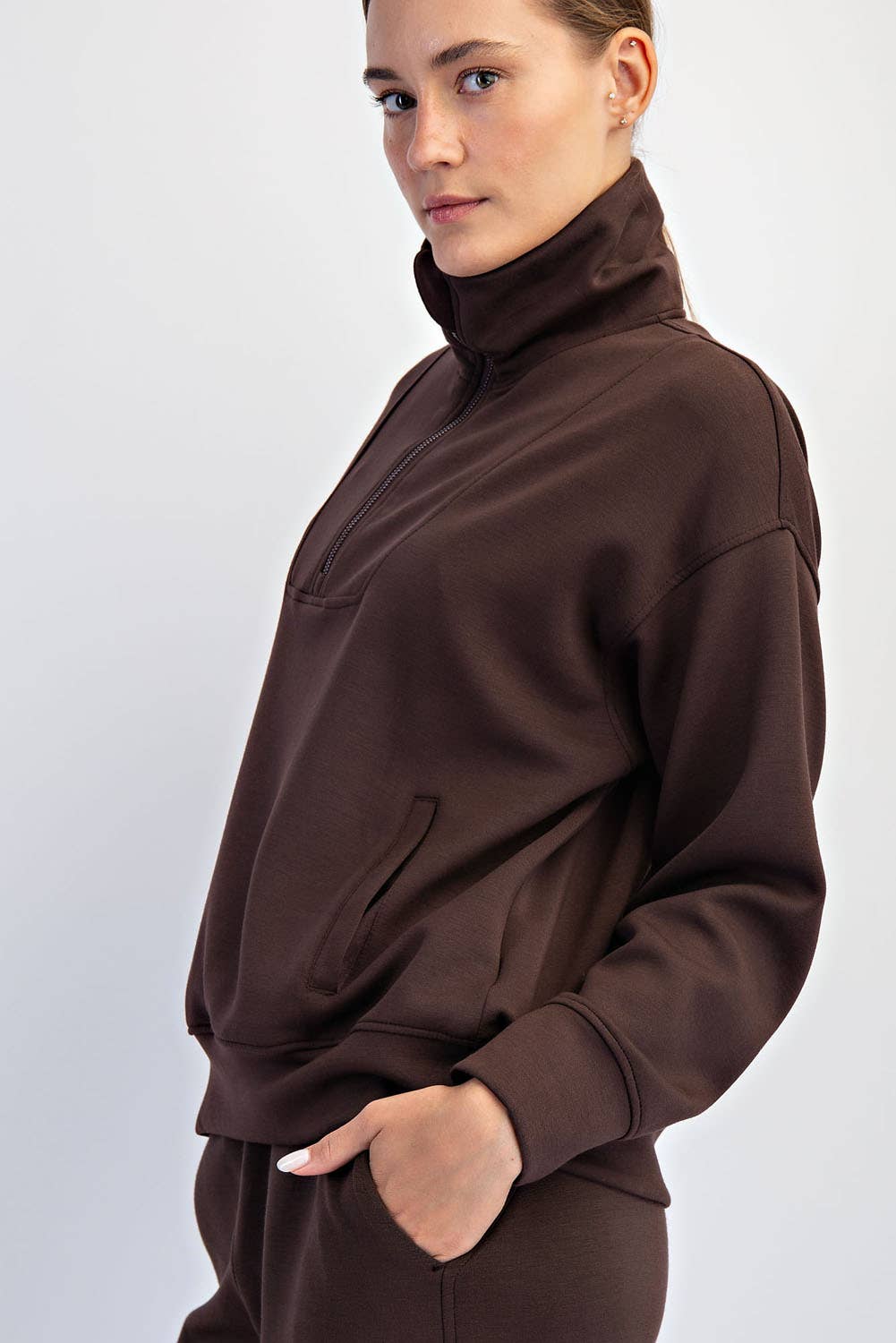 Butter Smooth Quarter Zip Mock Neck Pullover