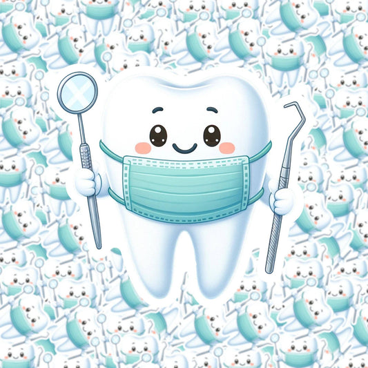 Fuzzy Loon Designs - Cute Dental Tooth Sticker Core Fuzzy Loon Designs