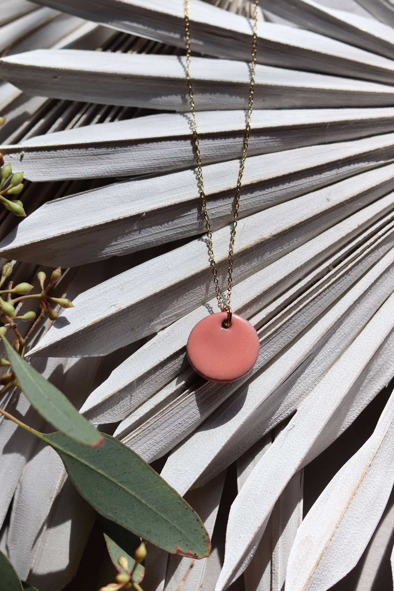 Hope Necklace - Pink Ceramic Necklace Core Cedar and Cypress Designs