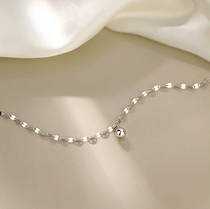 Dainty Ball Ankle Bracelet Anklet in 925 Sterling Silver Core Perimade & Co. LLC