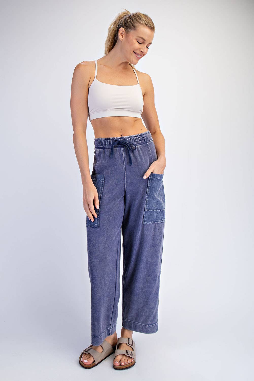 Mineral Wash French Terry Cropped Pants