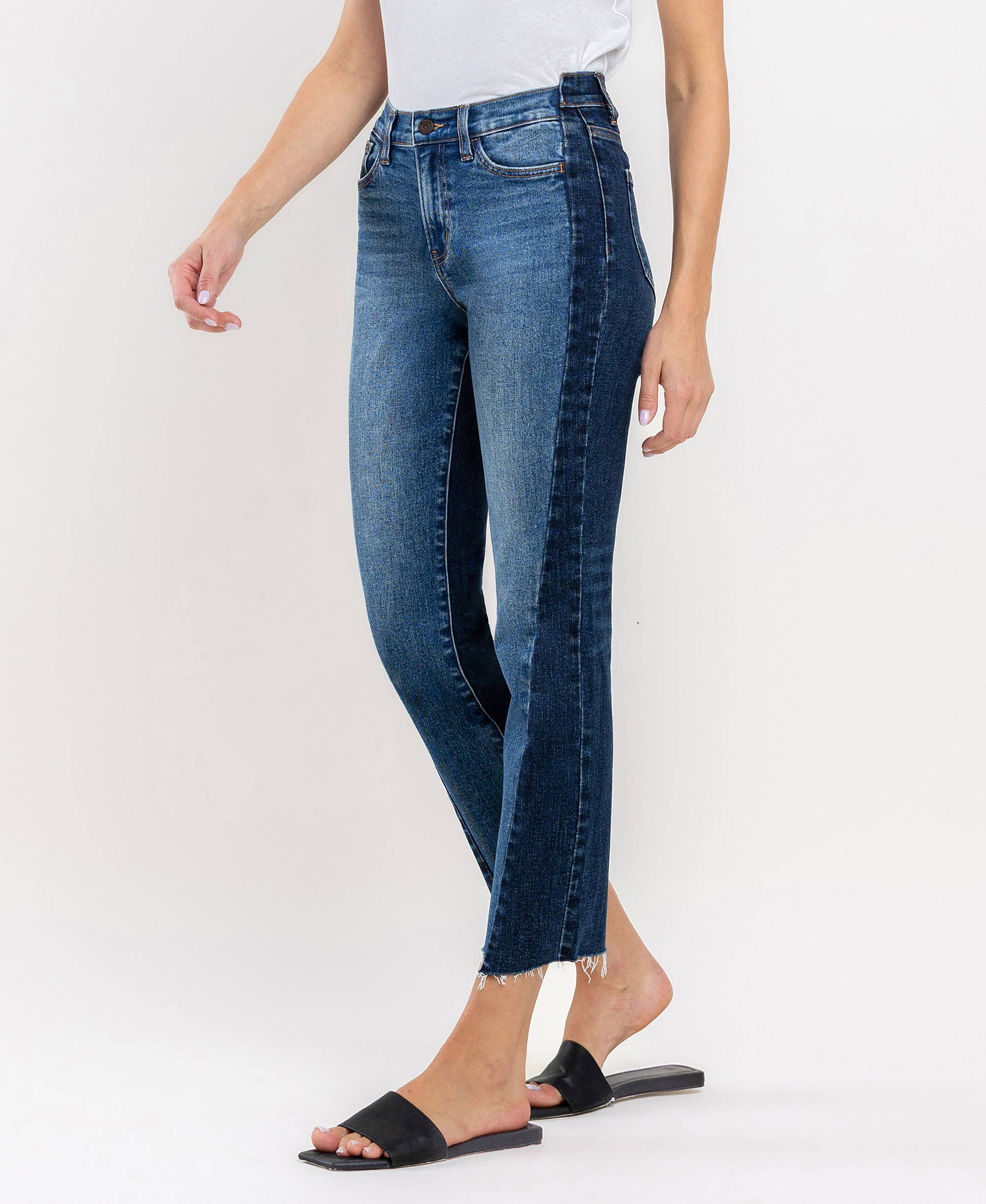 COLOR BLOCK STRAIGHT JEANS T6099
