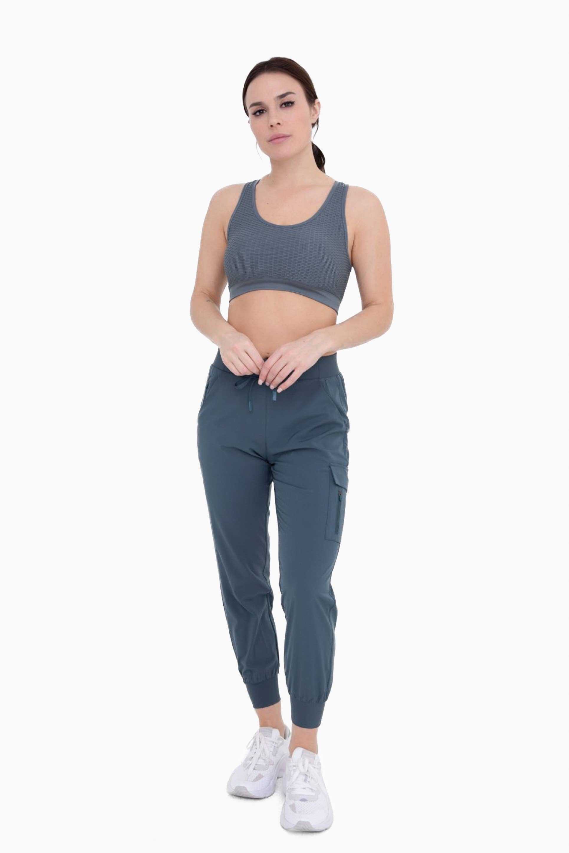 High-Waisted Capri Active Joggers with Pockets: MIDNIGHT NAVY Core Mono B