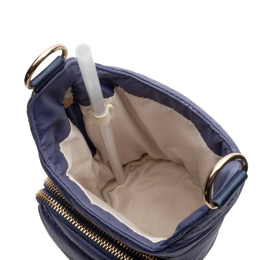 WanderFull - Original HydroBag - HydroBag® HANDLE™- Navy Matte with Solid Vegan Leather Strap