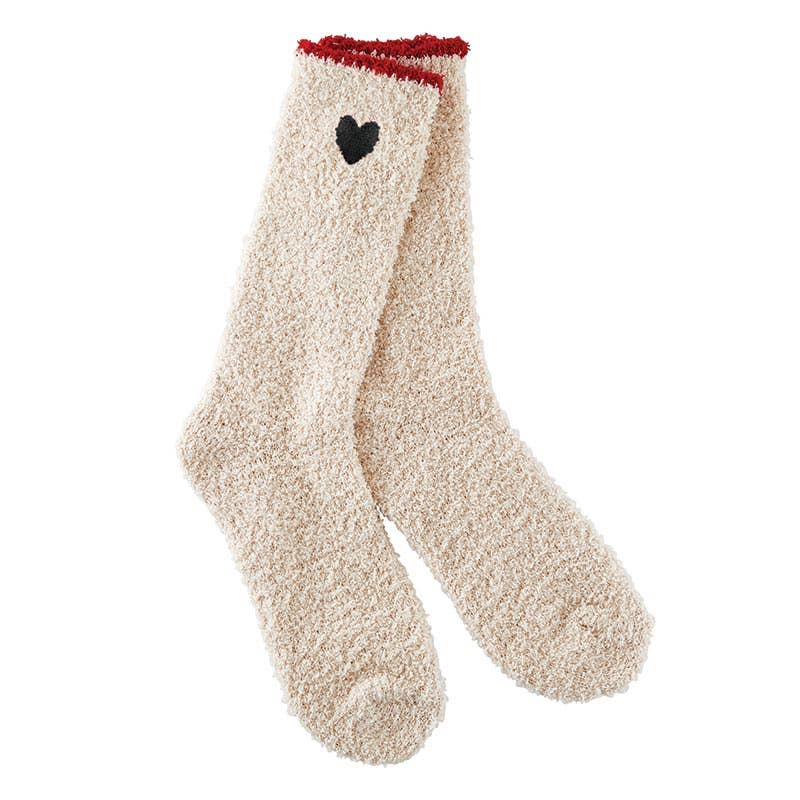 Cozy Socks - Red Trim + Black Heart Fall-Winter Bella Sleep + Spa