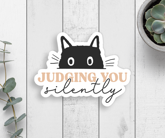 Judging You Silently Vinyl Sticker Core Expression Design Co