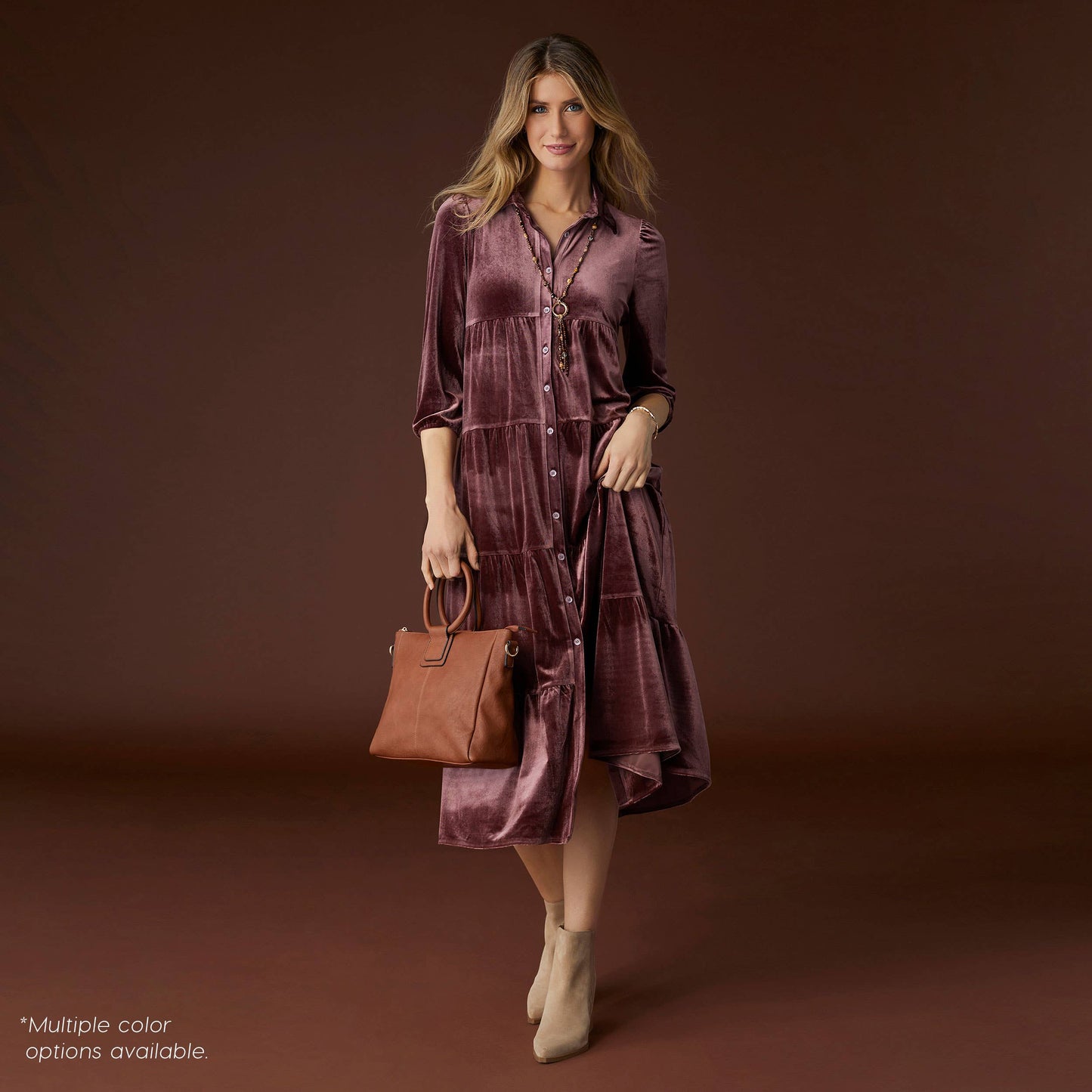 Plum Romance Imagined Velour Dress Fall-Winter COCO + CARMEN