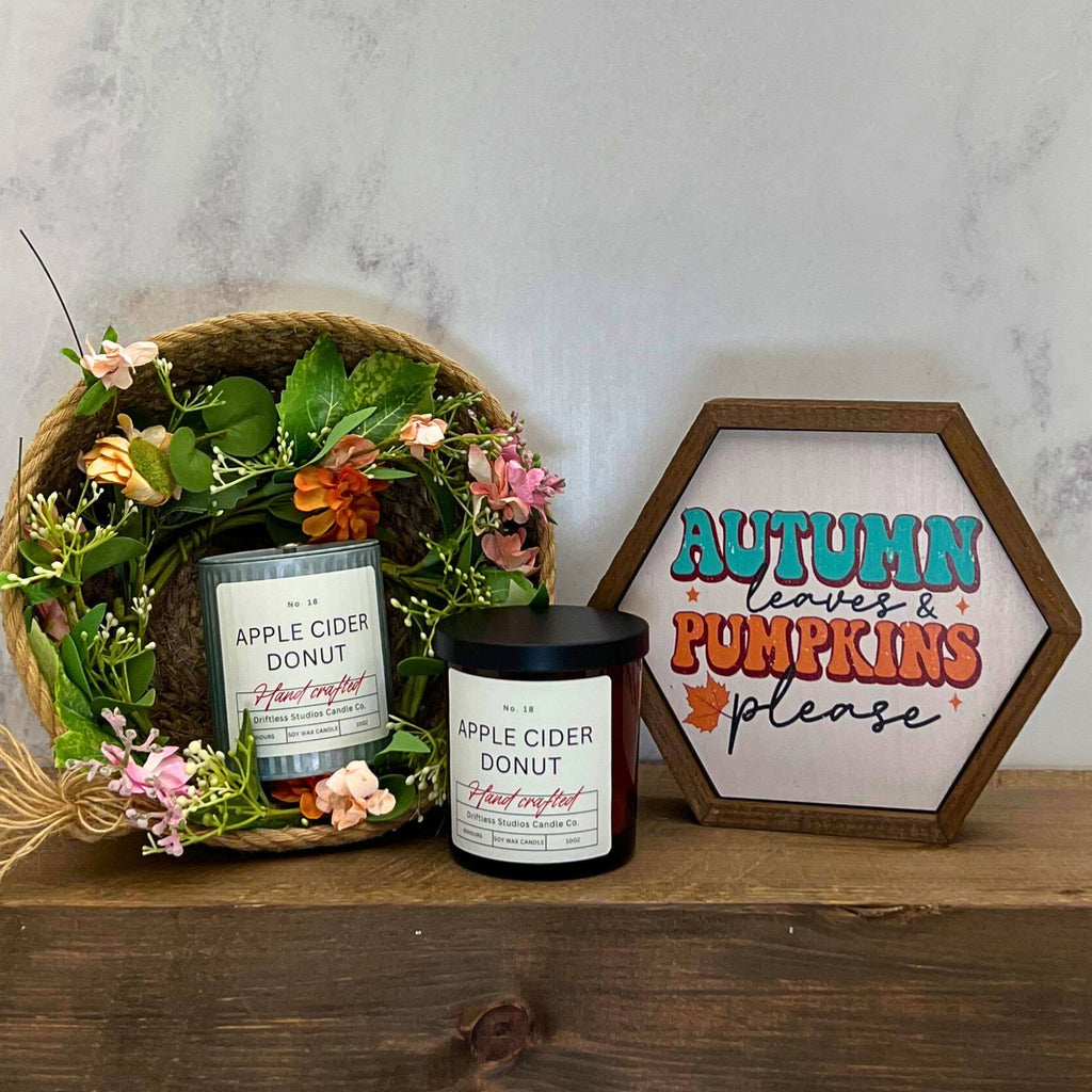 Apple Cider Donut Fall Farmhouse Candle - Halloween Candles