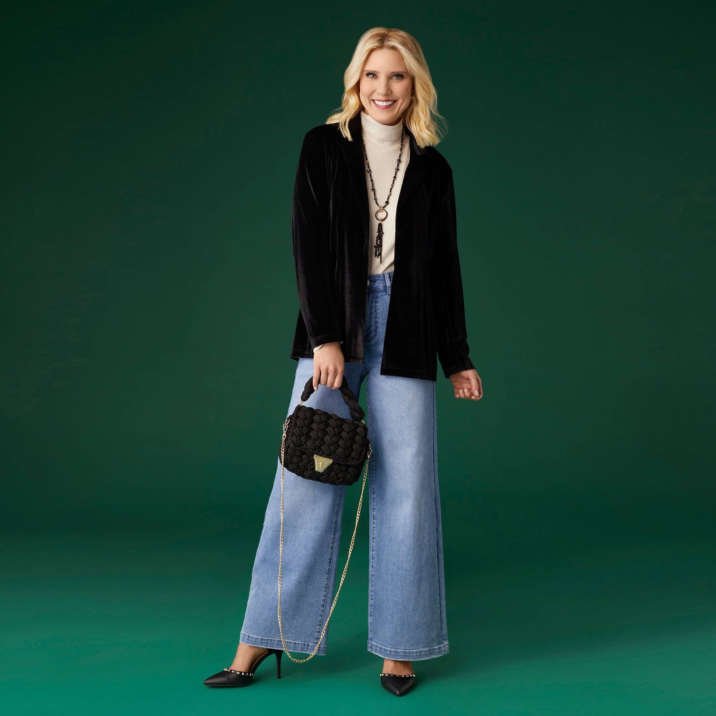 Black Penny Velour Cardigan Fall-Winter COCO + CARMEN