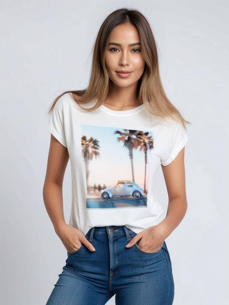 Placement Screen Illusion Top w Mesh Overlay