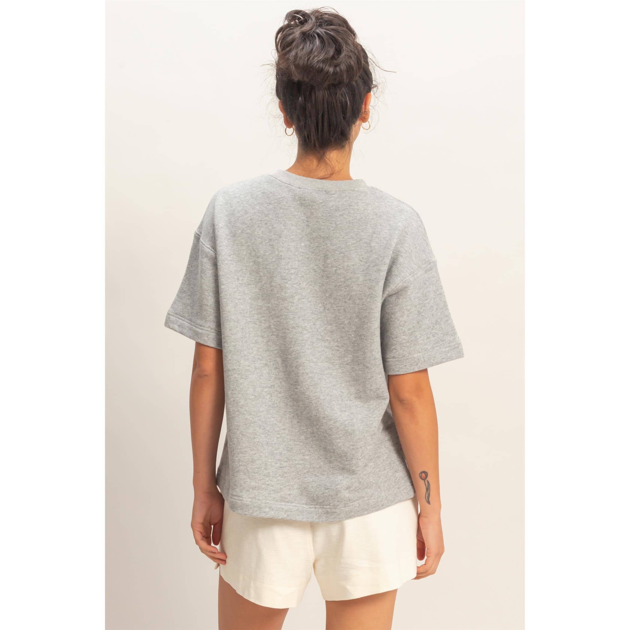 Crew Neck Short Sleeve Top