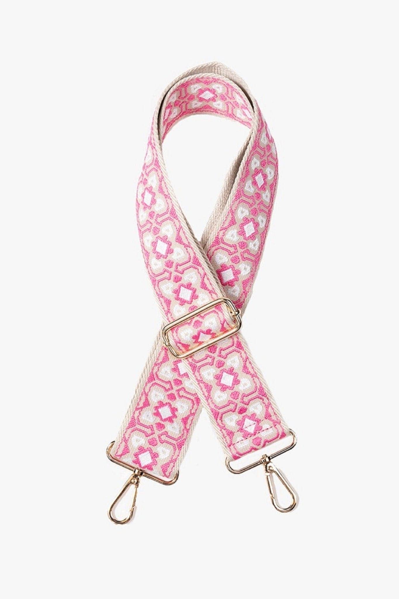 Clover Guitar Strap: Pink White  MiMi Wholesale