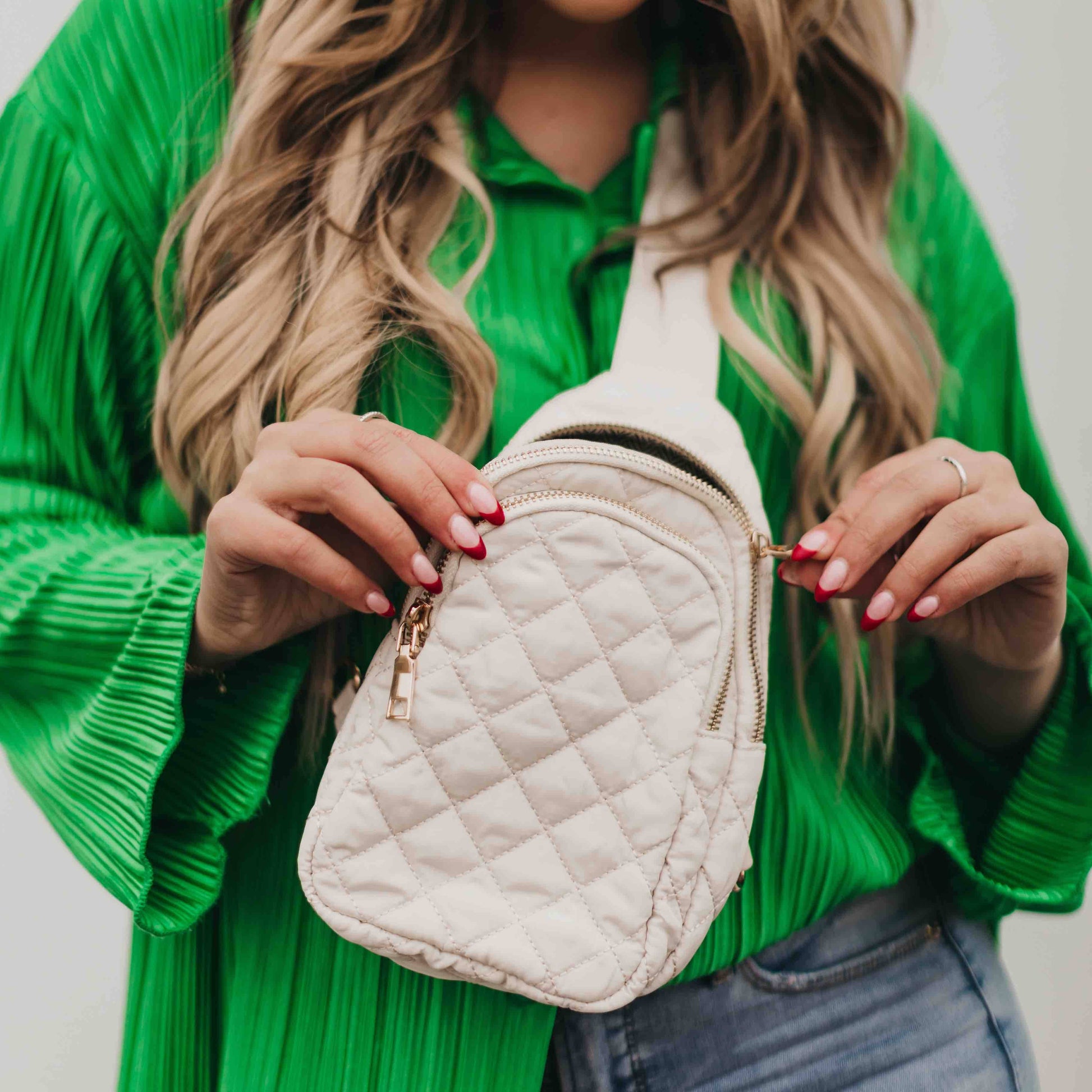 Pinelope Puffer Bum Bag: Cream Core Pretty Simple