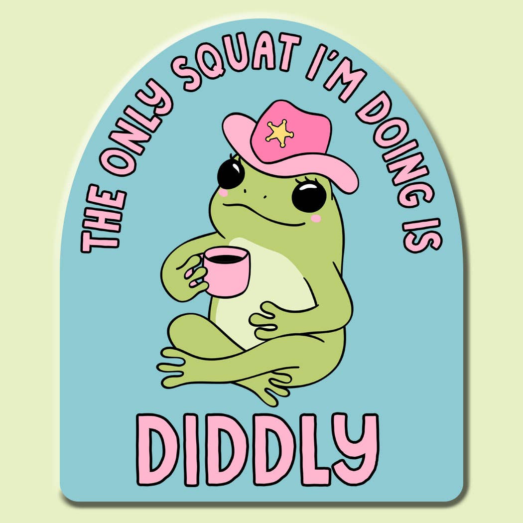 Diddly Squat Sticker Decal, Funny Sticker, Frog Sticker Mugsby