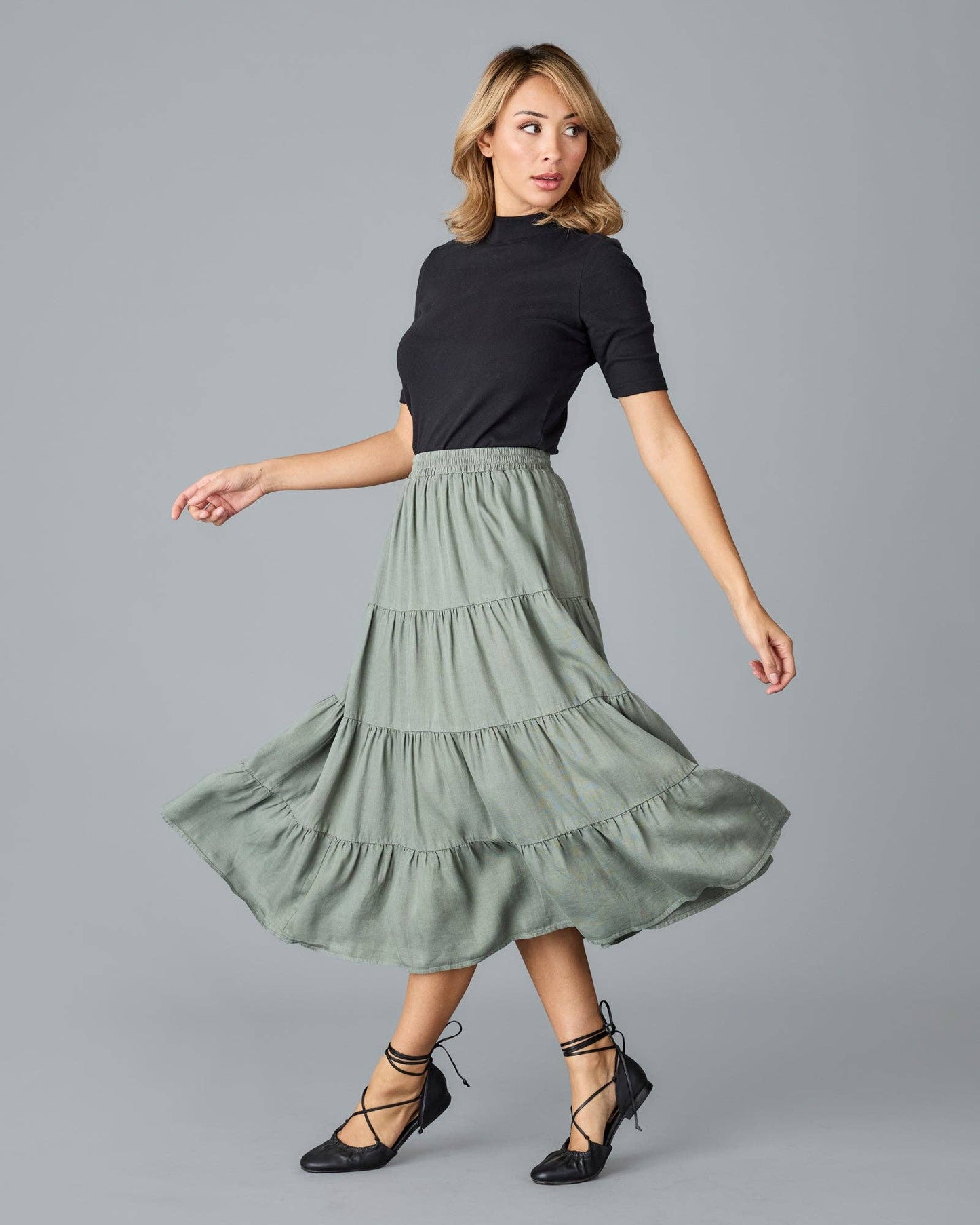 Jane Skirt  in Sage Fall-Winter Downeast