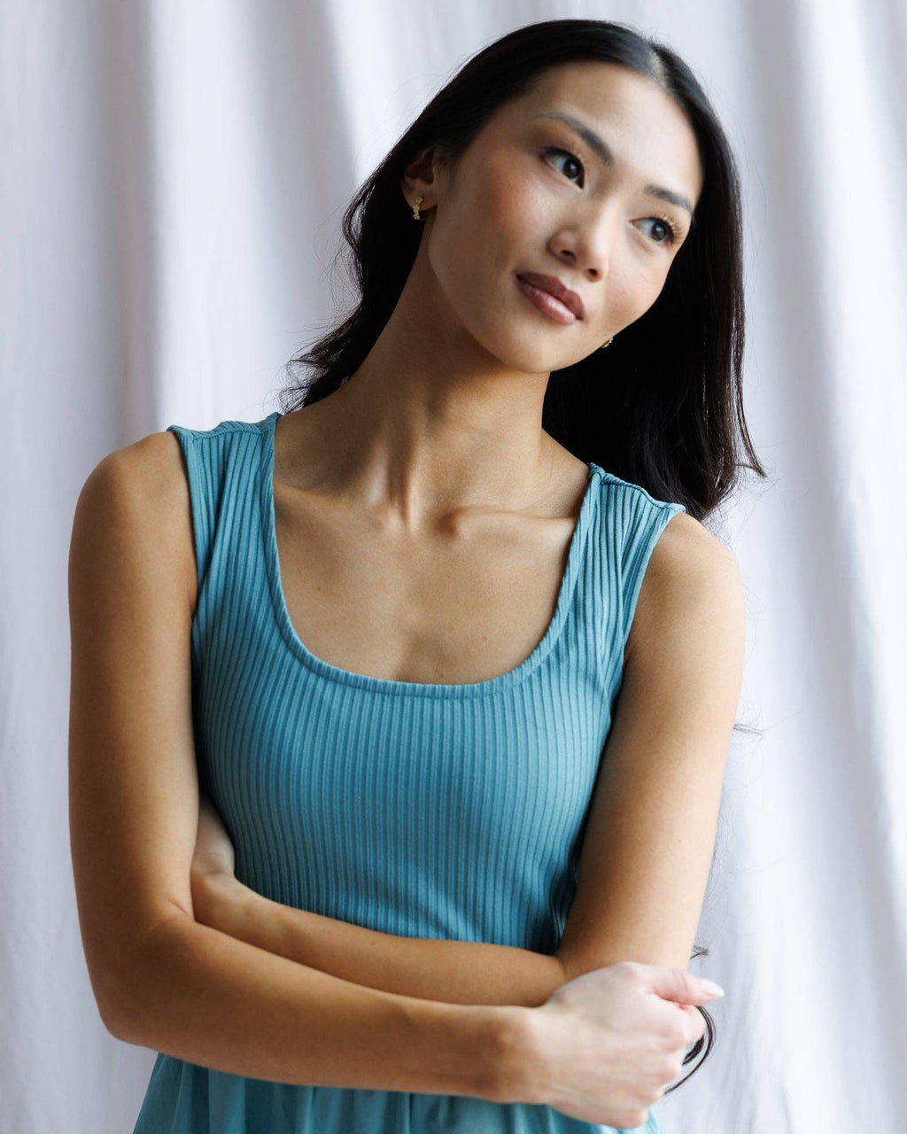 Downeast - Promenade Teal Sleeveless Maxi Dress