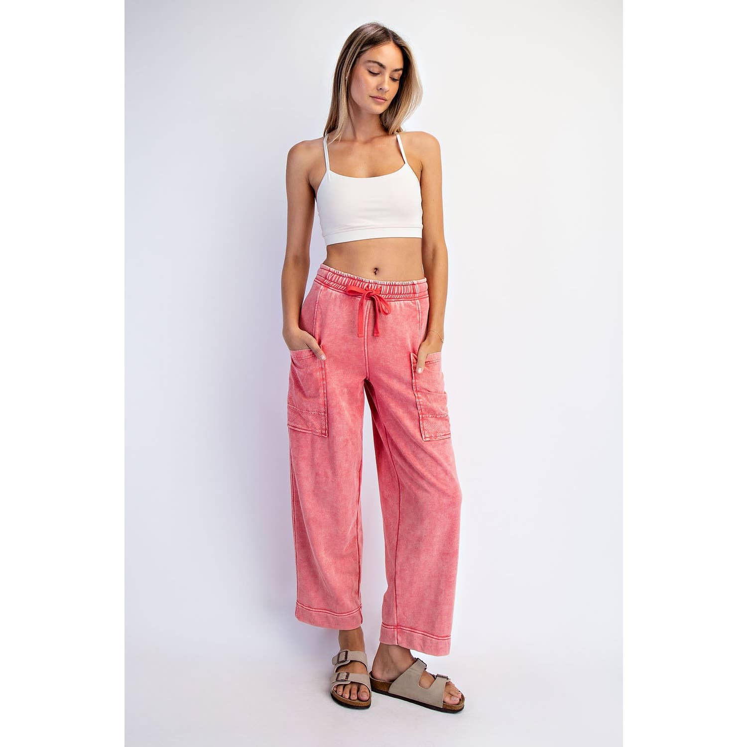 Mineral Wash French Terry Cropped Pants