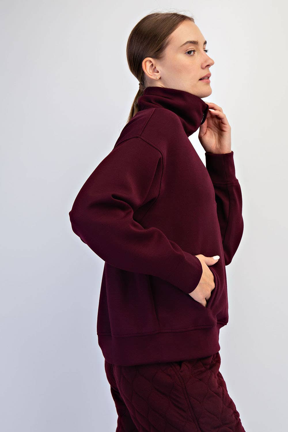 Butter Smooth Quarter Zip Mock Neck Pullover