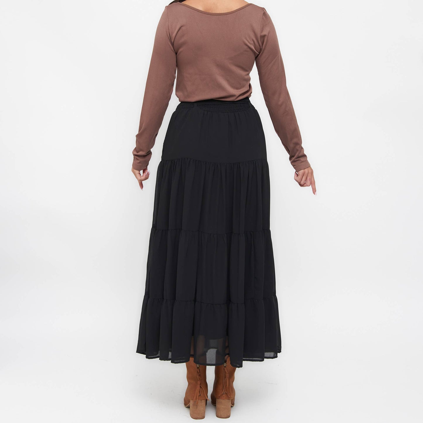 Elsie & Zoey - Hazel Georgette Tiered Maxi Skirt