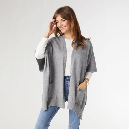 Heather Grey Alani Lightweight Cardigan with Pocket (One Size) Fall-Winter COCO + CARMEN