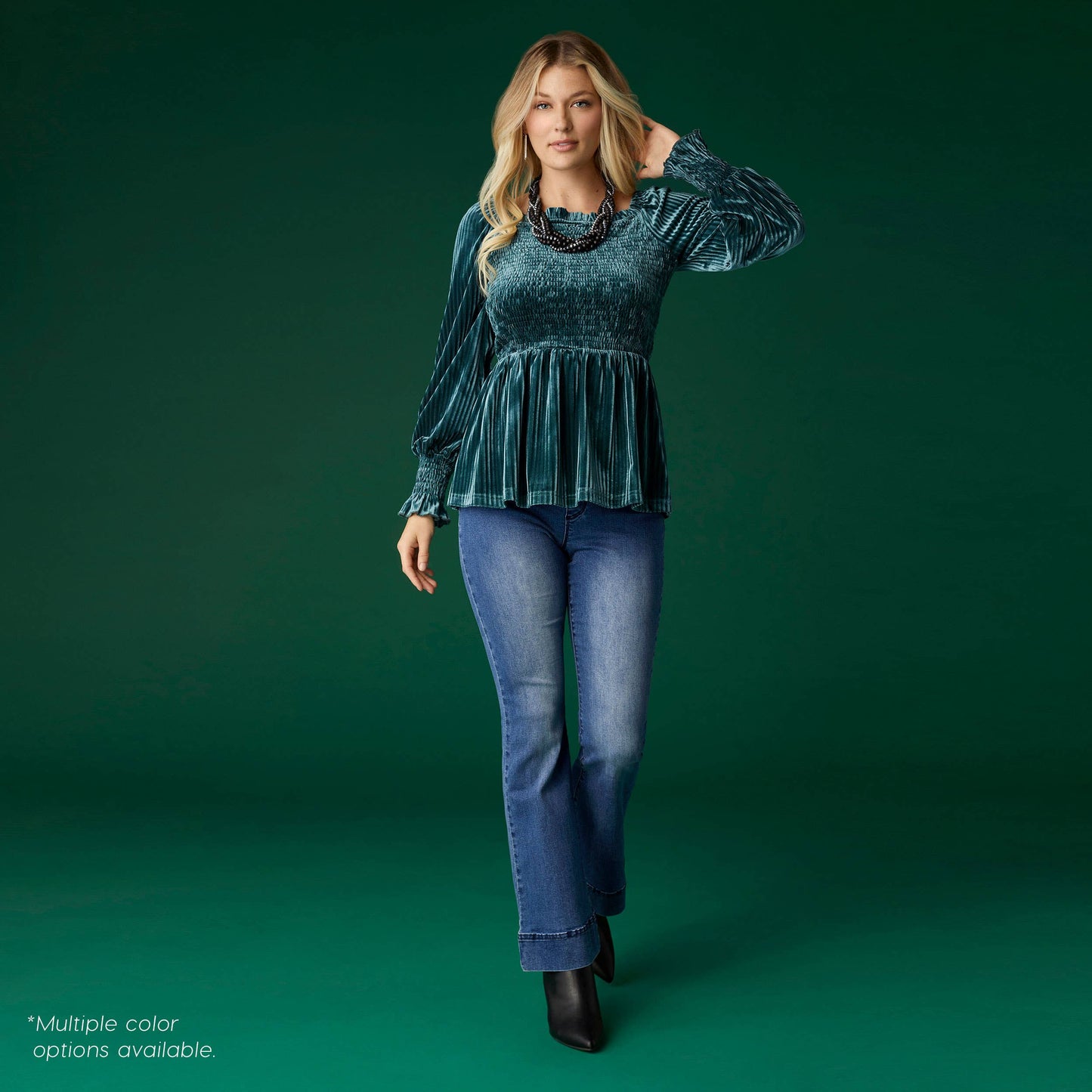 Lulu Pleated Velour Top  COCO + CARMEN