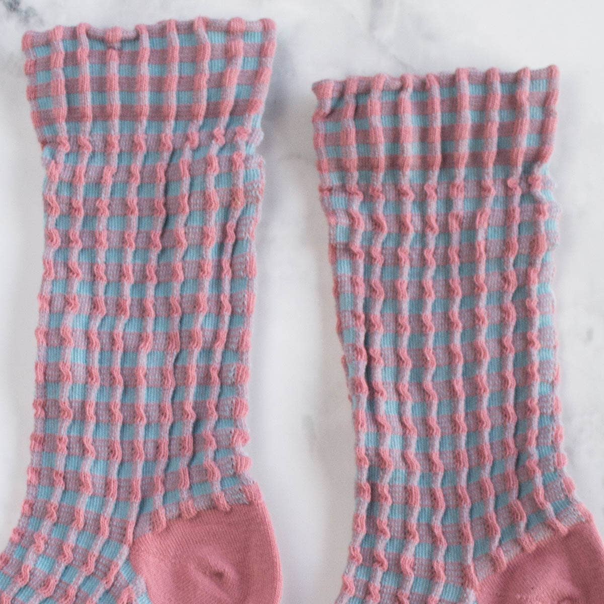 PINK & CREAM FAIR WEATHER CREW SOCKS Fall-Winter Tiepology