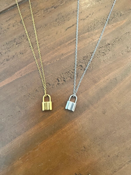 Gold Padlock Necklace Core bubs & sass