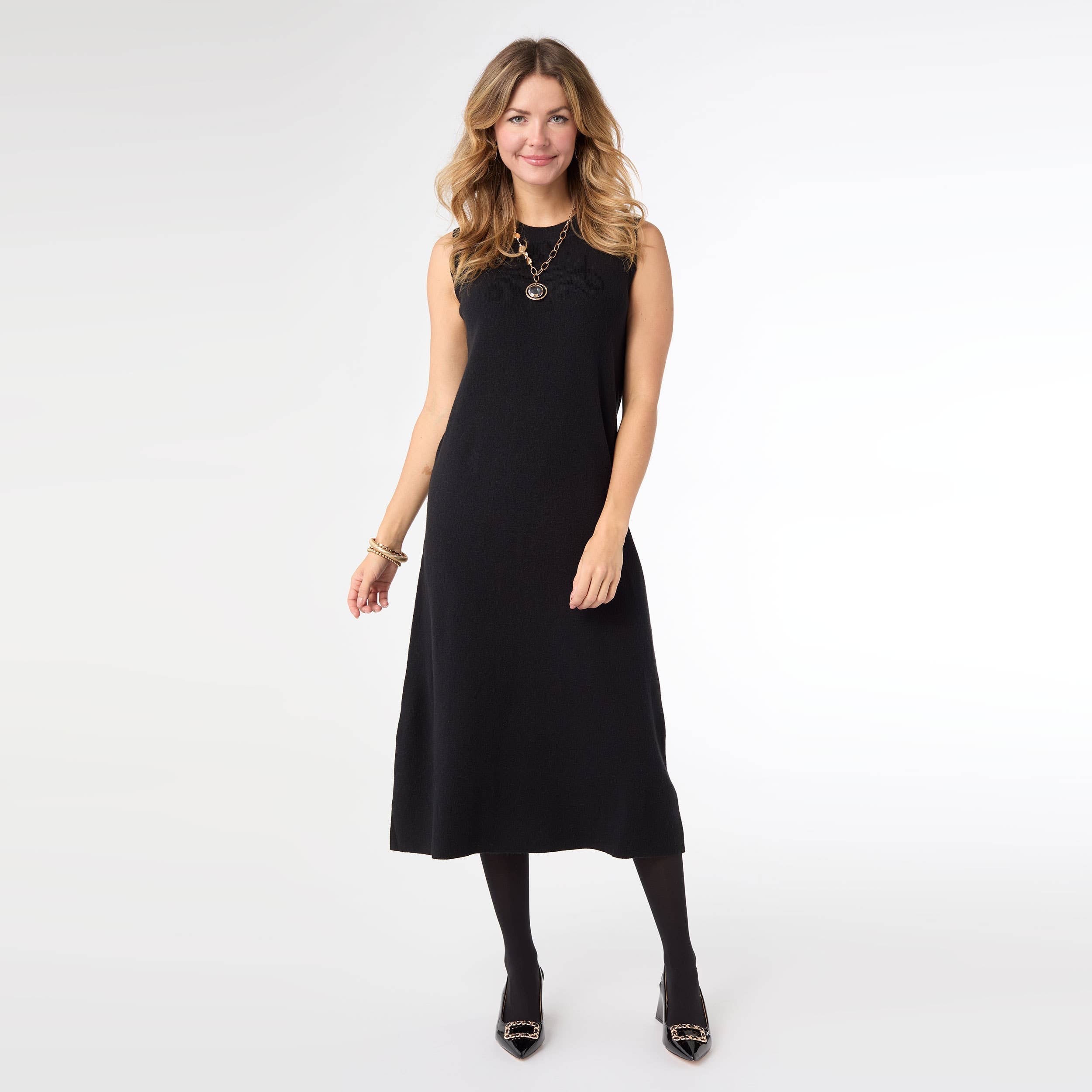Sweater Dress – Donna Sleeveless Sweater Dress for Winter Style