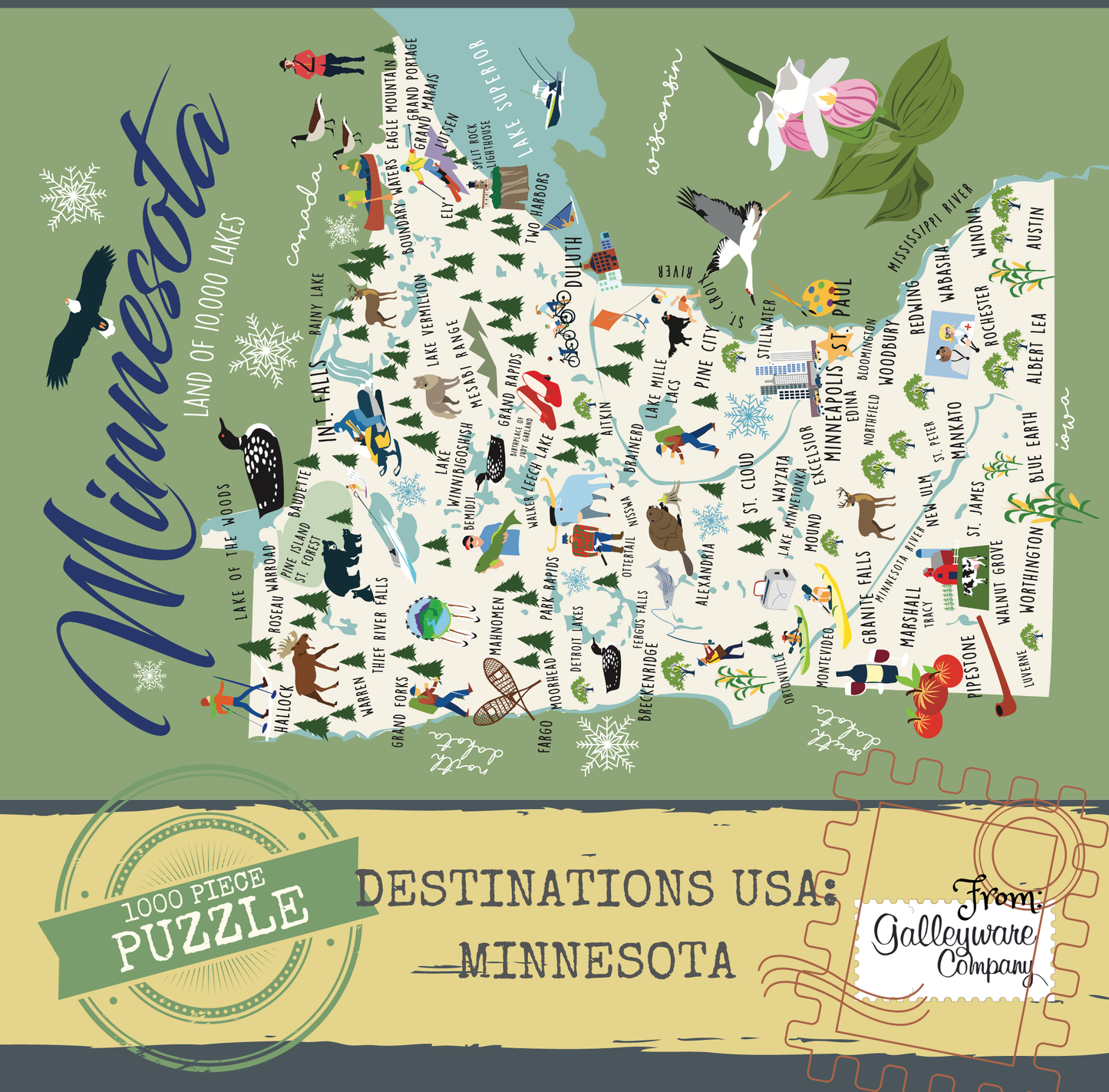 Minnesota 1000 Piece Jigsaw Puzzle Core Galleyware