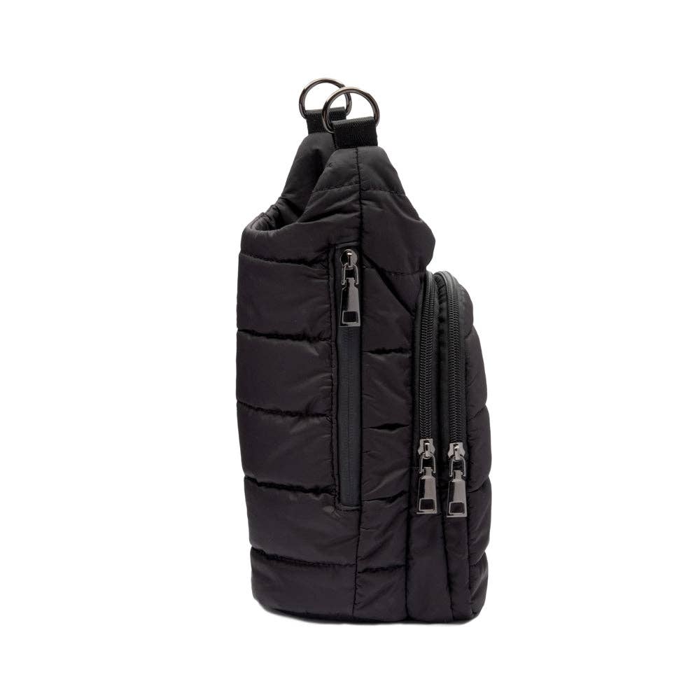 WanderFull - Original HydroBag - HydroBag® HANDLE™- Black Matte with Vegan Leather Trimmed Strap